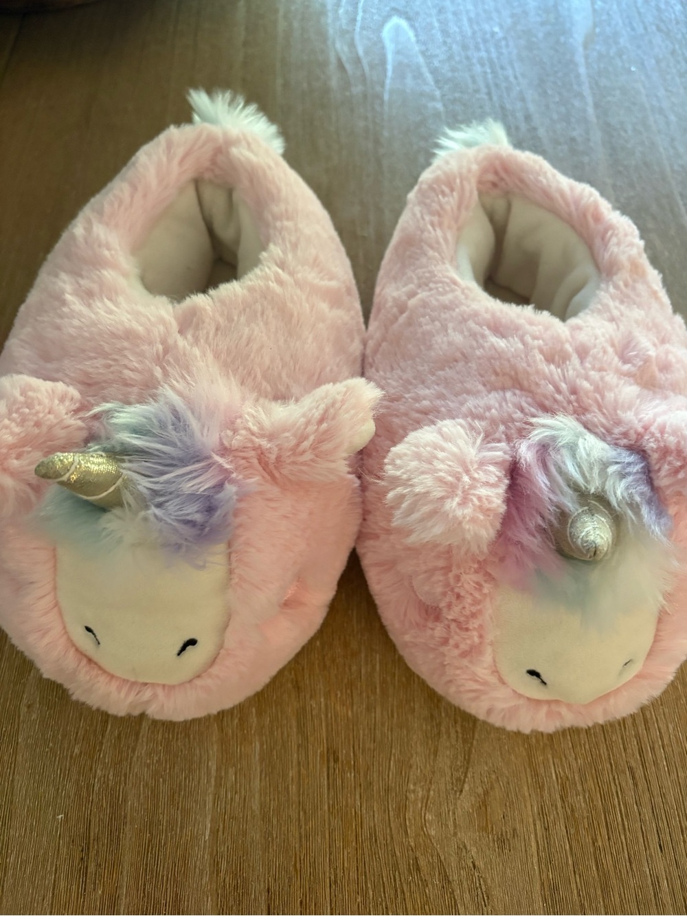 Target Pink Unicorn Plush Kids Slippers with Gold Horn